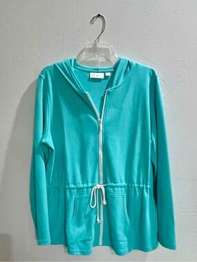 Belle by Kim Gravel Perfect Pique White Haute Zip Anorak Jacket